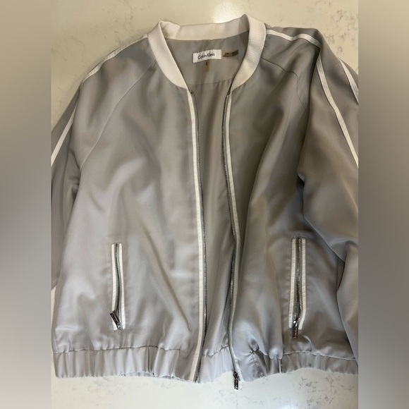 Women's Gray Bomber Jacket - Picture 8 of 13